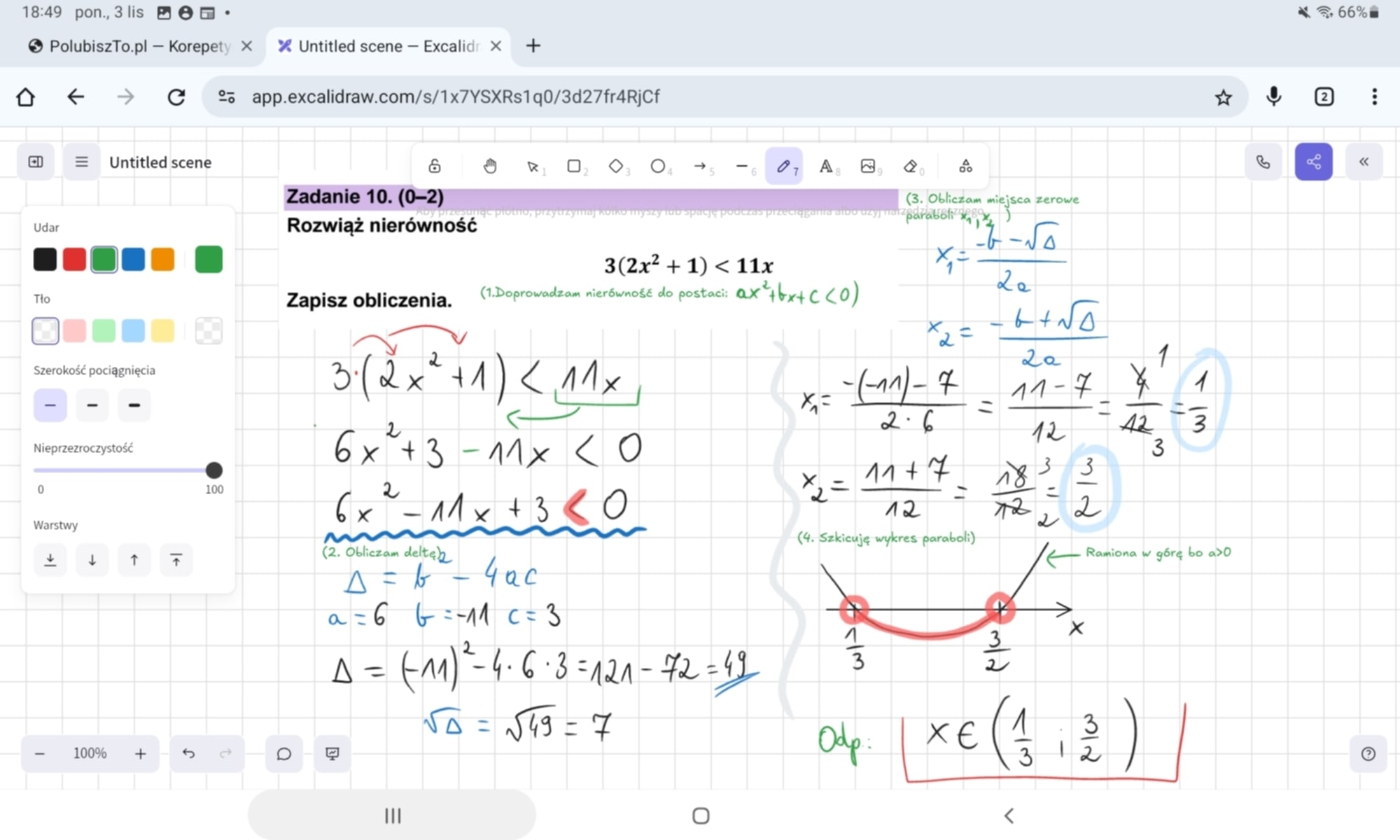 Podgląd wirtualnej tablicy